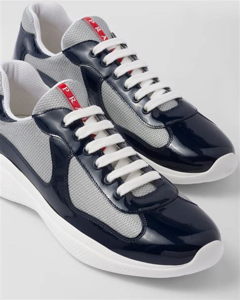 prada sneaker blue satin|navy blue prada sneakers.